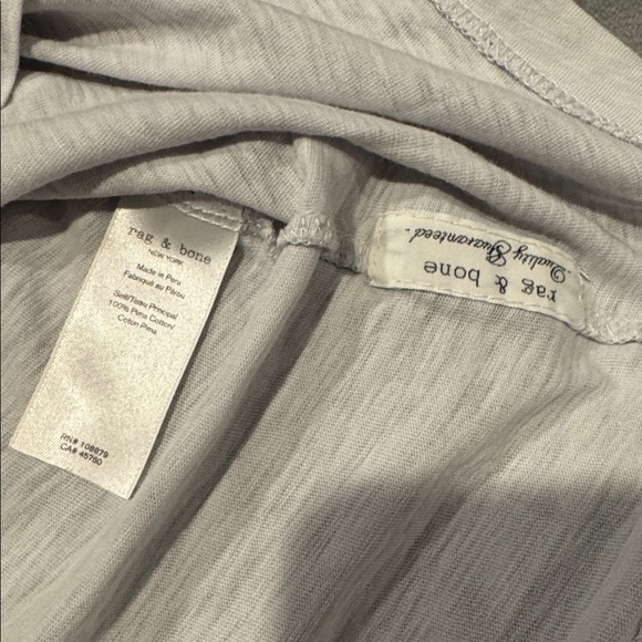 Rag & Bone Soft Heather Gray Blue Short Sleeve Slub Cotton Pima Tee Size Small - Picture 3 of 11